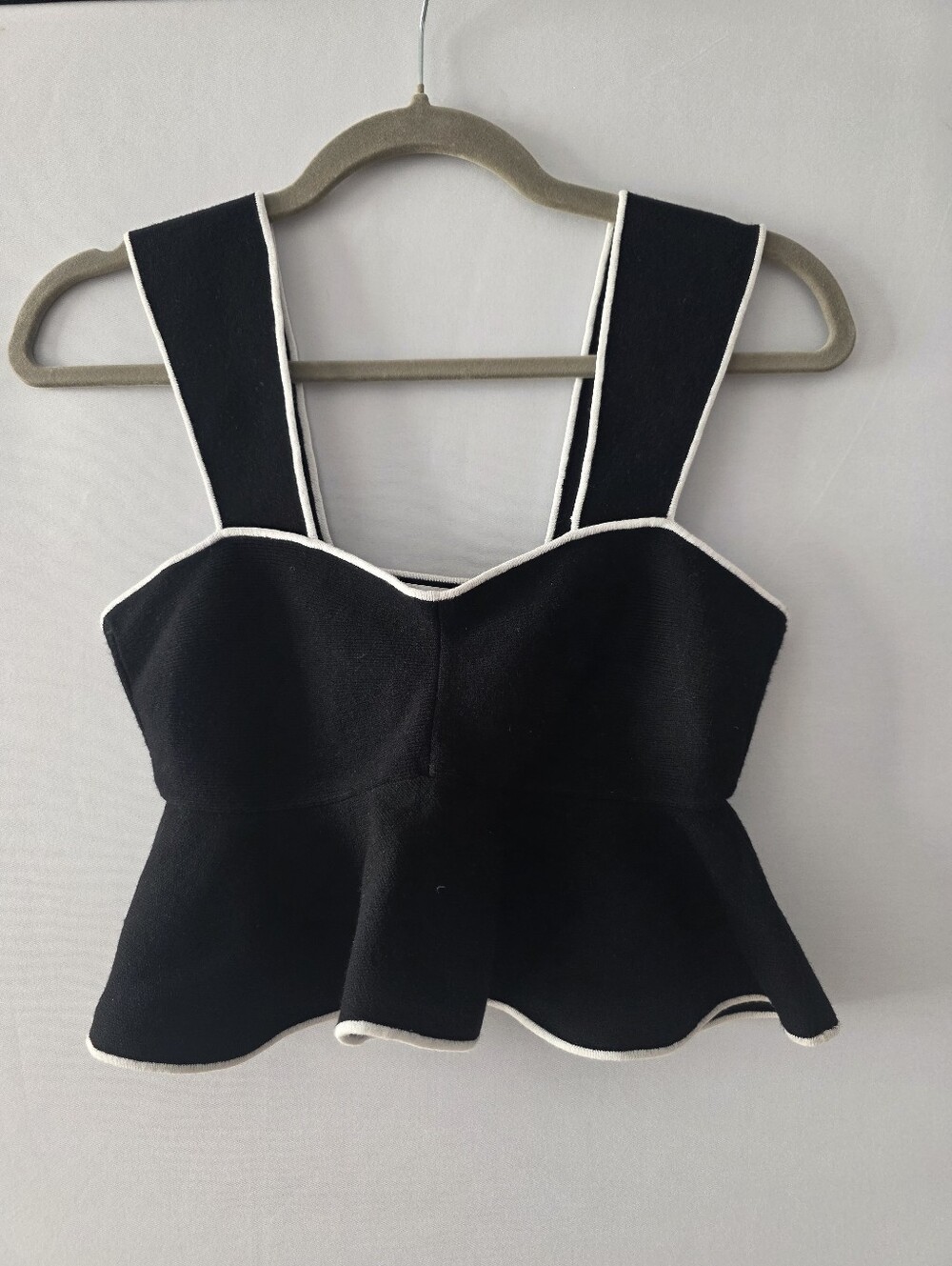 Club Monaco Black Crop Top with White Trim